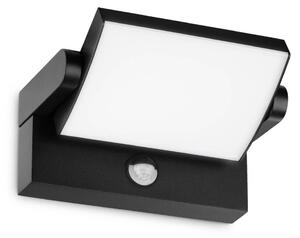 Ideal Lux LED vonkajšie nástenné svietidlo Swipe Sensor, čierne, IP54, Čierna, kov, Moderný, Nástenné svietidlo