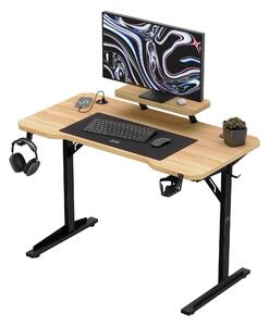 Mark Adler Leader 5.1 Dubový písací stôl – počítačový stôl s USB nabíjačkou, odkladacou plochou na monitor a systémom na vedenie káblov, 115×60 cm
