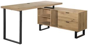 ROHOVÝ PÍSACÍ STÔL, čierna, farba duba, 150/120/75 cm Carryhome - Kancelárske stoly