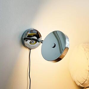 Dyberg Larsen LED nástenné svetlo Starlight, chróm Ø 14 cm, stmievateľné., Chrómová / strieborná, Obývacia izba / jedáleň, kov, Dizajn