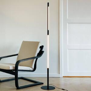 Dyberg Larsen LED stojaca lampa Vagner, čierna, výška 150 cm, Čierna, Obývacia izba / jedáleň, kov, Dizajn