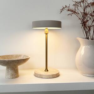 Dyberg Larsen Stolová LED lampa Moonlight, béžová, Krémová / jantárovo žltá, Obývacia izba / jedáleň, Kameň, Dizajn, Stojacie svietidlo