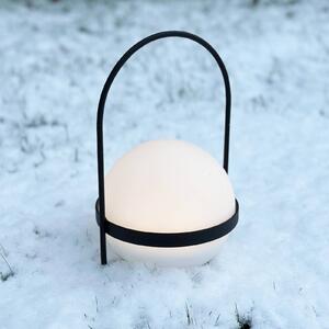Dyberg Larsen LED solárna lampa Summer, biela/čierna výška 26 cm
