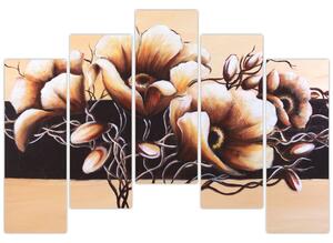Abstraktný obraz kvetín (Obraz 125x90cm)