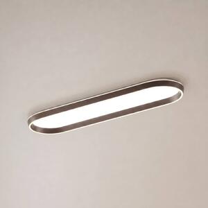 Lucande Stropné LED svetlo Rylan, 112 cm, hnedé, stmievateľné,, Hnedá / hrdzavá, Obývacia izba / jedáleň, kov, Moderný, Stropné svetlo