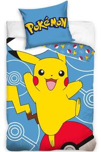 Bavlnené posteľné obliečky Pokémon Pikachu a Pokéball - 100% bavlna Renforcé - 70 x 90 cm + 140 x 200 cm