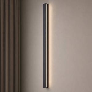 Lucande LED nástenné svetlo Kinsley, 90 cm, čierna, stmievateľné,, Čierna, Obývacia izba / jedáleň, kov, Moderný, Nástenné svietidlo