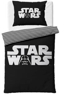 Čiernobiele bavlnené posteľné obliečky Star Wars - motív The Dark Force - 100% bavlna - 70 x 90 cm + 140 x 200 cm