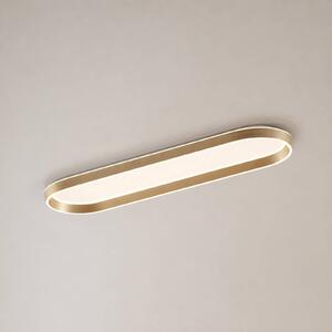 Lucande Stropné LED svetlo Rylan, 112 cm, mosadz, stmievateľné,, Mosadz / zlato, Obývacia izba / jedáleň, kov, Moderný, Stropné svetlo