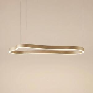 Lucande LED závesné svietidlo Vikali, zlaté, stmievateľné, 90 x 45 cm, Mosadz / zlato, Obývacia izba / jedáleň, kov, Moderný, Závesné svietidlo