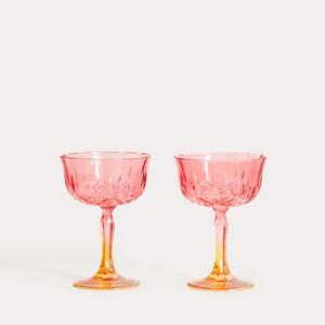Sada pohárov na stopke BRILLARE ružovo-oranžová 777431 200 ml (2 ks)