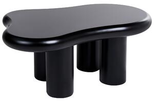 Konferenčný stolík čierny PVC nohy 100 x 70 x 40 cm MDF oválna vrchná doska obývacia izba moderný minimalistický štýl
