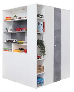 Šatňová šatníková skriňa Sigma 1, biela mat / betón