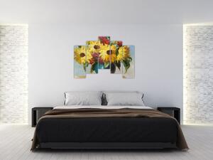 Obraz kvetov vo váze (Obraz 125x90cm)