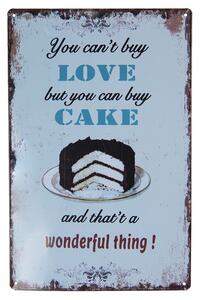Nástenná kovová ceduľa Love Cake - 20 * 30 cm - Clayre & Eef