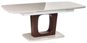 Jedálenský stôl svetlobéžový MDF vrchná doska 160/200 x 90 cm rozkladací obdĺžnikový tvar moderný štýl kuchyňa jedáleň