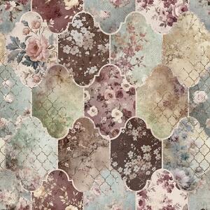 Tapety Kvetinový retro patchwork, Tapety kvety, a01038 : Uwalls.sk