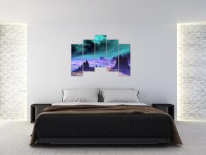 Abstraktný obraz hôr (Obraz 125x90cm)