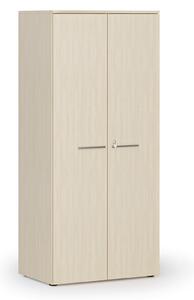 Kancelárska policová skriňa PRIMO WOOD s dverami, 800 x 500 x 1781 mm, breza