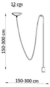Sollux SL.0369 - Luster na lanku EDISON 1 1xE27/60W/230V pavúk čierna