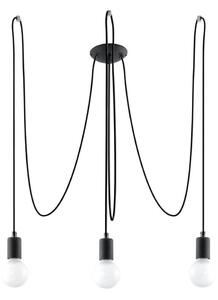 Sollux SL.0370 - Luster na lanku EDISON 3 3xE27/60W/230V pavúk čierna