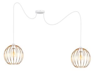 Luster na lanku MATT 2xE27/60W/230V pavúk biela/medená