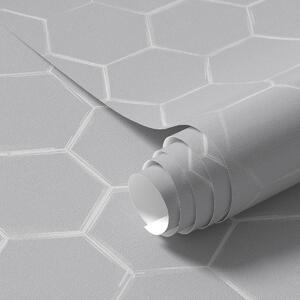 Tapety Svetlosivé trojrozmerné šesťuholníky s jemnými tieňmi, Tapety abstraktné, a01059v1 : Uwalls.sk