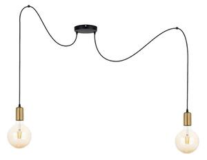 Luster na lanku MIROS 2xE27/60W/230V pavúk čierna/zlatá