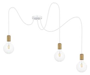 Luster na lanku MIROS 3xE27/60W/230V pavúk biela/zlatá