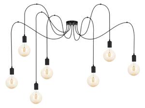 Luster na lanku MIROS 7xE27/60W/230V pavúk čierna