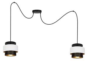 Luster na lanku NESS 2xE27/60W/230V pavúk čierna/biela