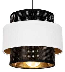 Luster na lanku NESS 3xE27/60W/230V pavúk čierna/biela