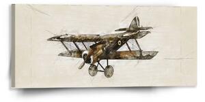 Sablio Obraz Historický dvojplošník Vintage - 110x50 cm