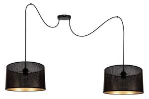 Luster na lanku ALDO 2xE27/60W/230V pavúk čierna