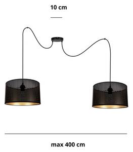 Luster na lanku ALDO 2xE27/60W/230V pavúk čierna