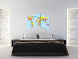 Mapa sveta - obraz (Obraz 125x90cm)