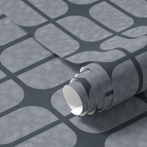 Tapety Tmavomodré pozadie so sivou mozaikou zaoblených dlaždíc, Tapety abstraktné, a01068v1 : Uwalls.sk
