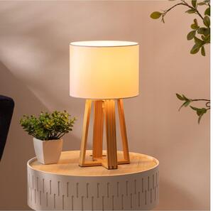 Atmosphera - Stolná lampa MOLU 1xE27/25W/230V borovica/biela