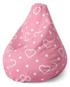 Sablio Sedací vak Pear Srdce a bodky - 70 x 95 x 15 cm