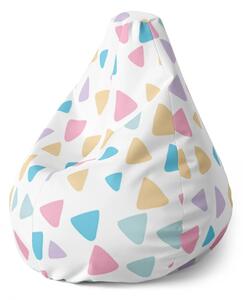 Sablio Sedací vak Pear Farebné trojuholníčky - 70 x 95 x 15 cm