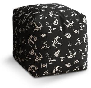 Sablio Taburet Cube Star Wars Vesmírne lode Pattern - 40x40x40 cm