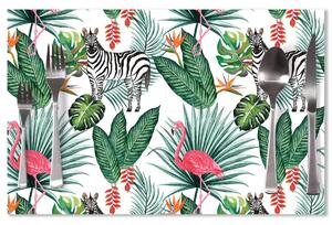 Sablio Prestieranie Zebra a Plameniak: 40x30cm