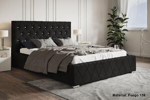 Luxusná čalúnená posteľ BED 4 Glamour - 200x200, Železný rám, 124cm