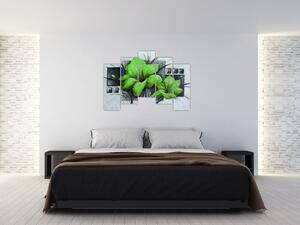 Obraz zelené kvety (Obraz 125x90cm)