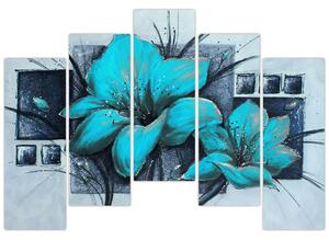 Obraz modré kvety (Obraz 125x90cm)