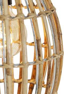 Vidiecka závesná lampa bambusová s bielou - Canna Capsule