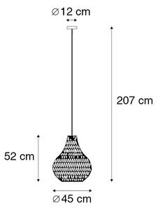 Retro závesná lampa čierna 45 cm - Lina Drop