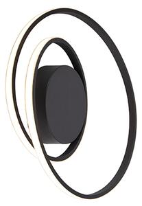 Dizajnové stropné svietidlo čierne vrátane LED 3-stupňového stmievania - Krula