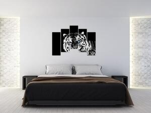 Obraz tigra s mláďaťom (Obraz 125x90cm)