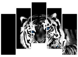 Obraz tigra s mláďaťom (Obraz 125x90cm)